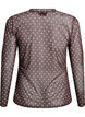 Mesh blouse met stippen, Bruin, Packshot image number 1