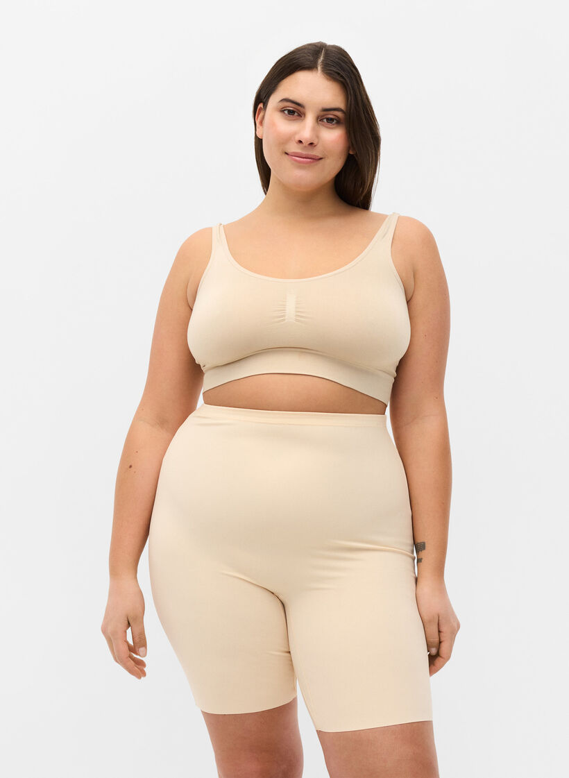 Light shapewear shorts met hoge taille, Nude, Model