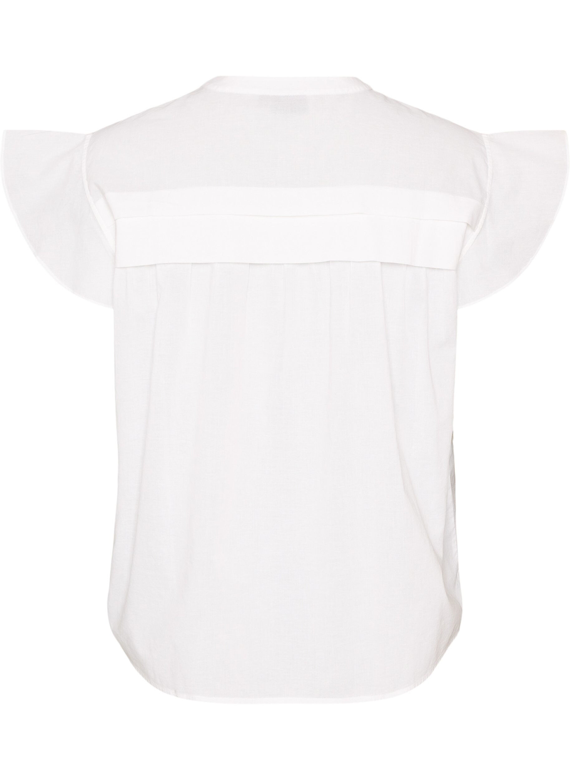 ZizziMouwloze A-lijn katoenen blouseshirt, Wit, Packshot image number 1