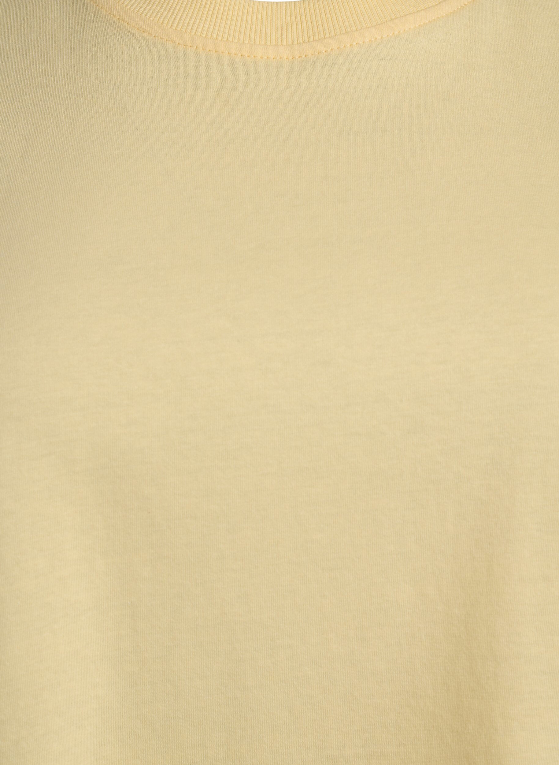ZizziBasic katoenen T-shirt met ronde hals, Geel, Packshot image number 2