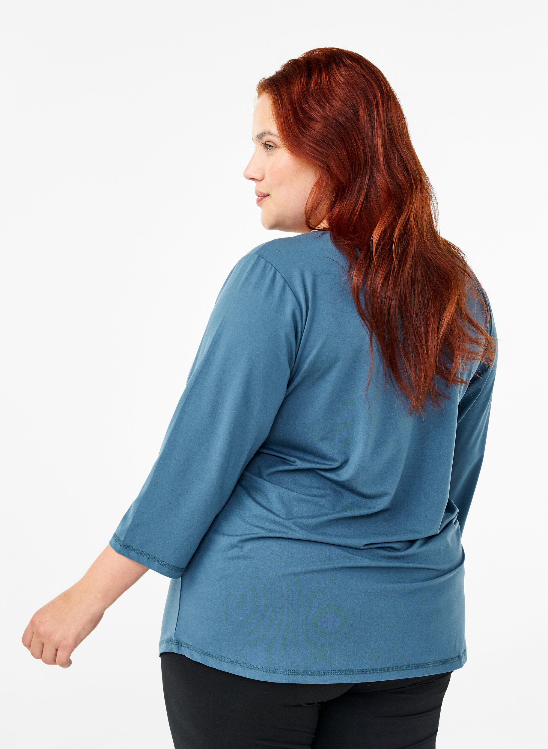 ZizziTraining blouse met 3/4 mouwen, Blauw, Model image number 2