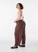 Pantalon sarouel ample, Marron, Model image number 2