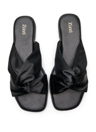 ZizziWide fit - Slip-in met gekruiste satijnen bandjes, Black, Packshot image number 1