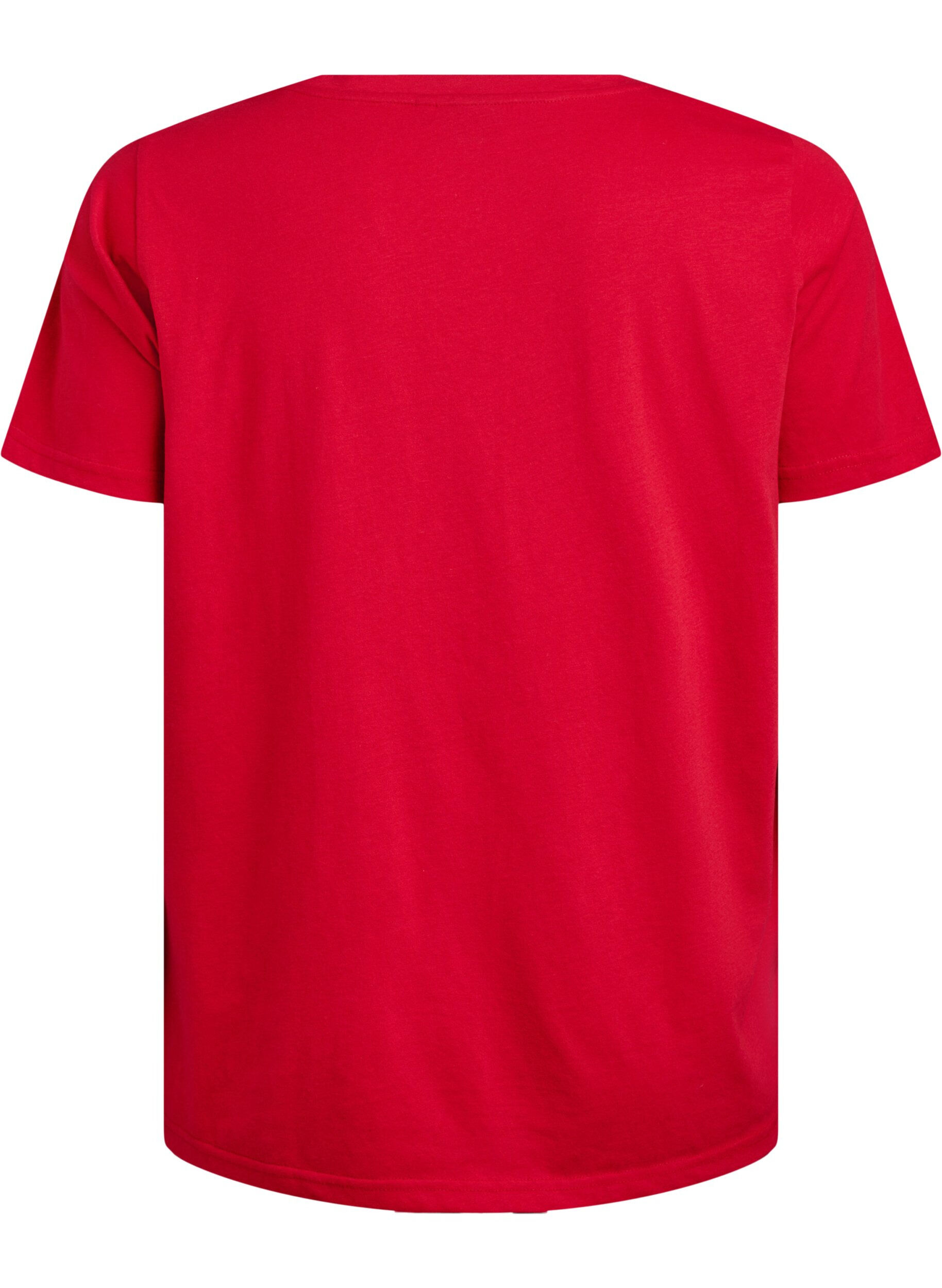 ZizziFLASH - T-shirt met V-hals, Rood, Packshot image number 1