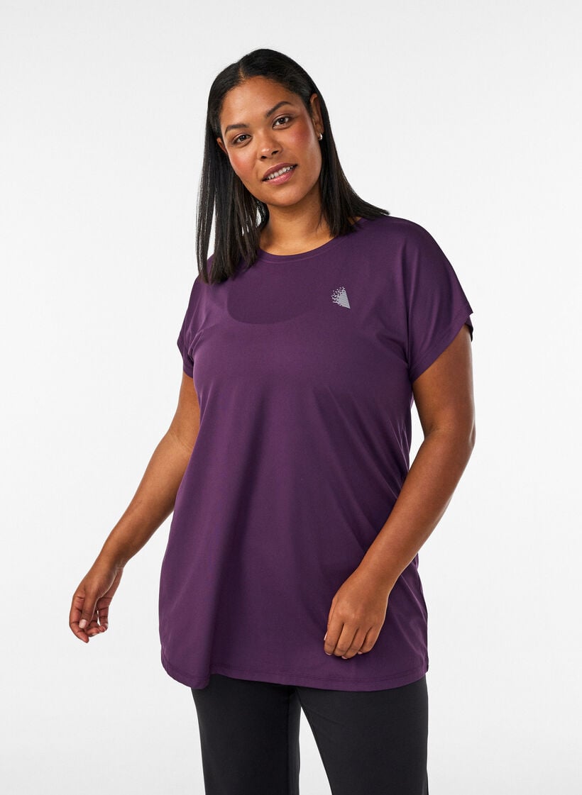 Lang workout T-shirt, Paars, Model image number 0