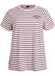 Katoenen T-shirt met strepen, Roze, Packshot image number 0