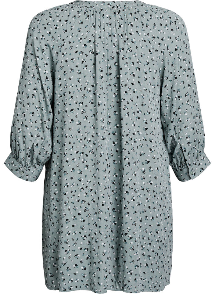 Tunic met bloemenprint en 3/4 mouwen, Groen, Packshot image number 1