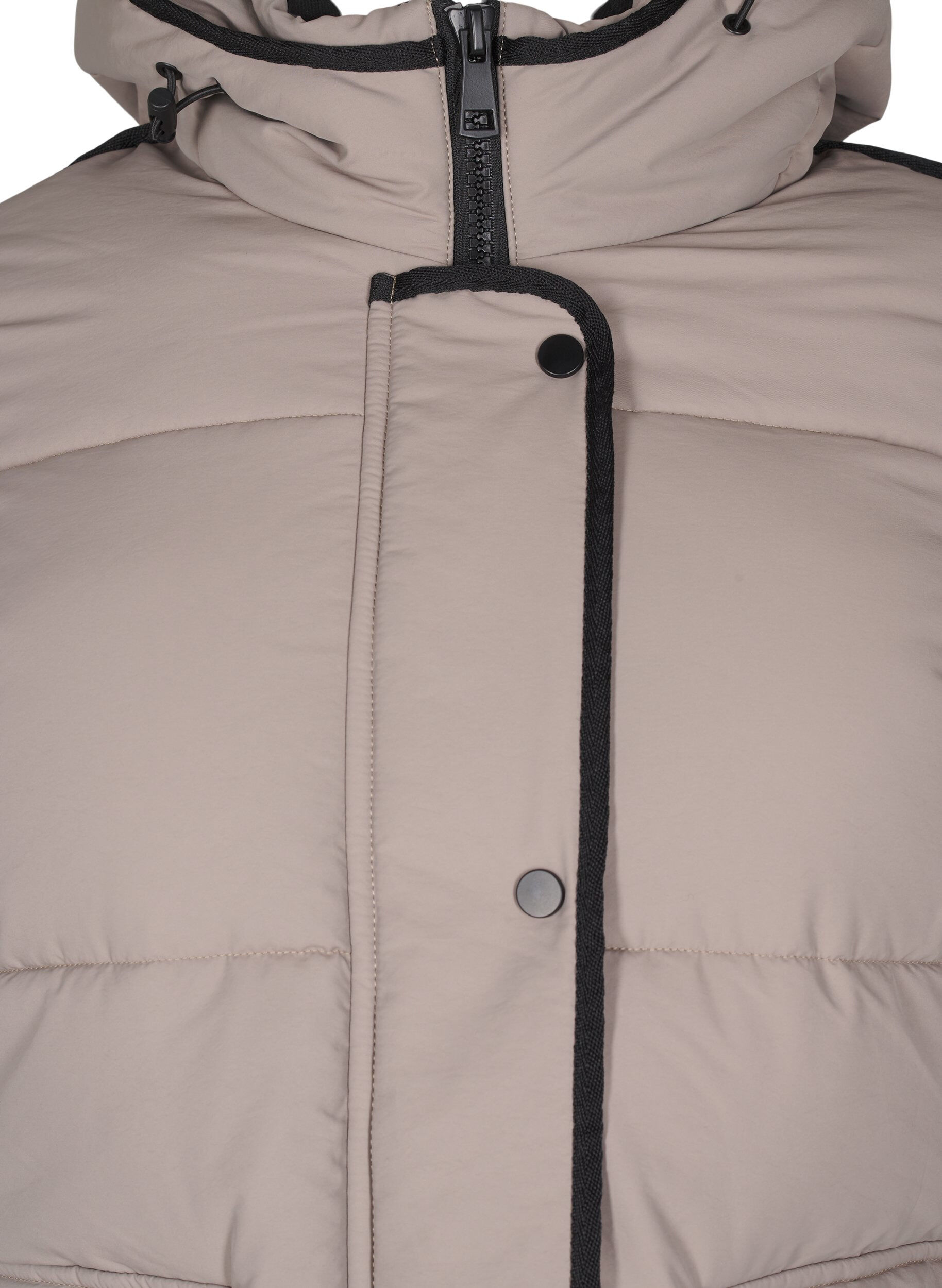 ZizziKorte puffer jas met contrastdetails, Beige, Packshot image number 2