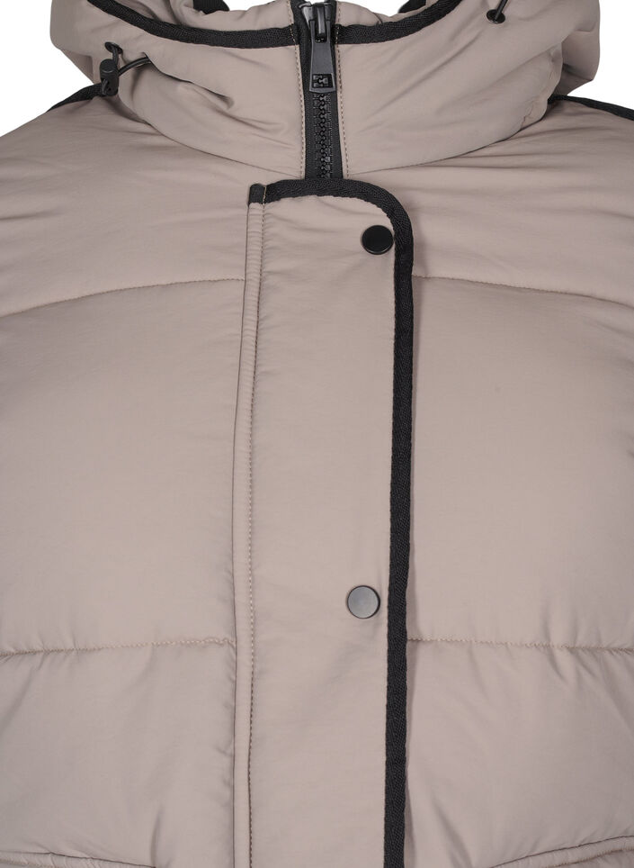 Korte puffer jas met contrastdetails, Beige, Packshot image number 2