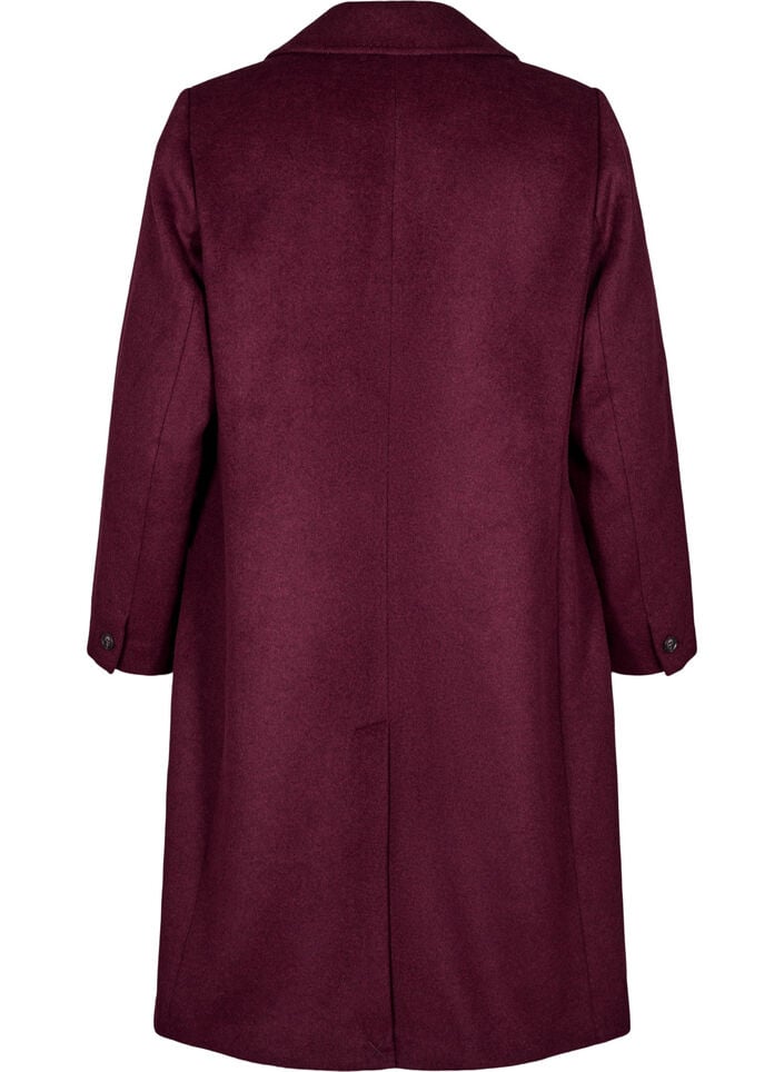 Wollen jas met dubbele knoopsluiting, Maroon Banner Mel., Packshot