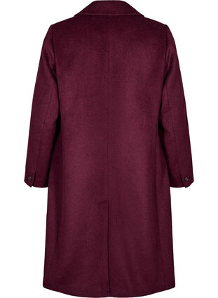 ZizziWollen jas met dubbele knoopsluiting, Maroon Banner Mel., Packshot image number 1