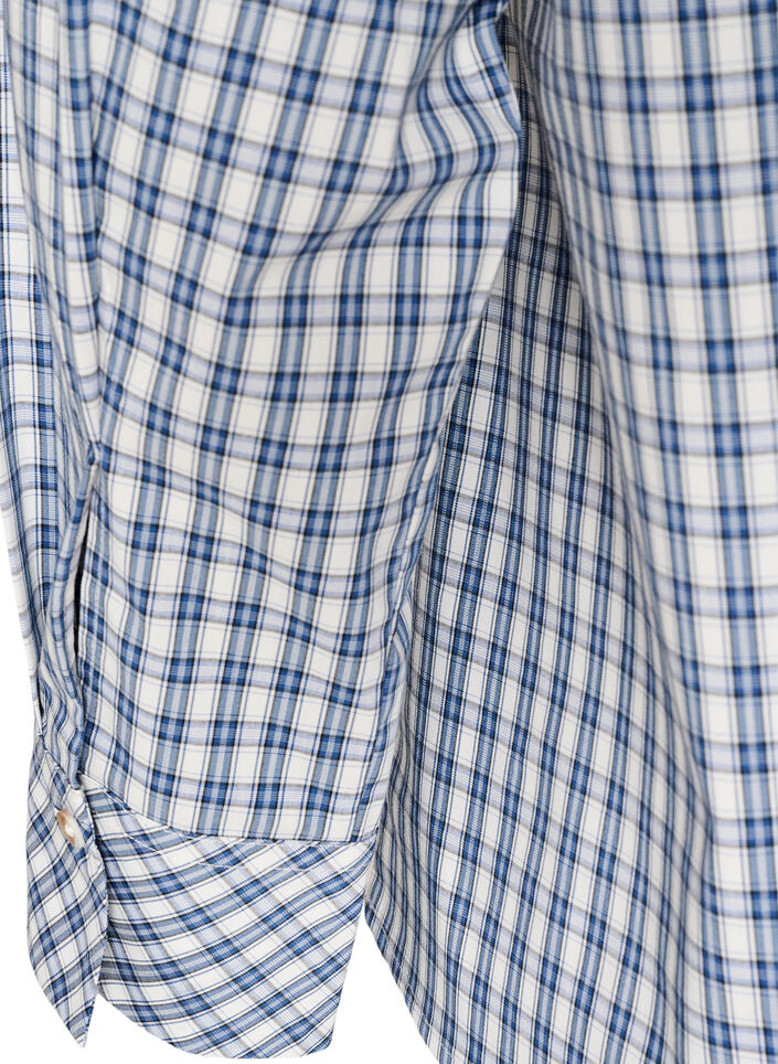 Losvallend geruit overhemd met strikceintuur, Blauw, Packshot image number 3