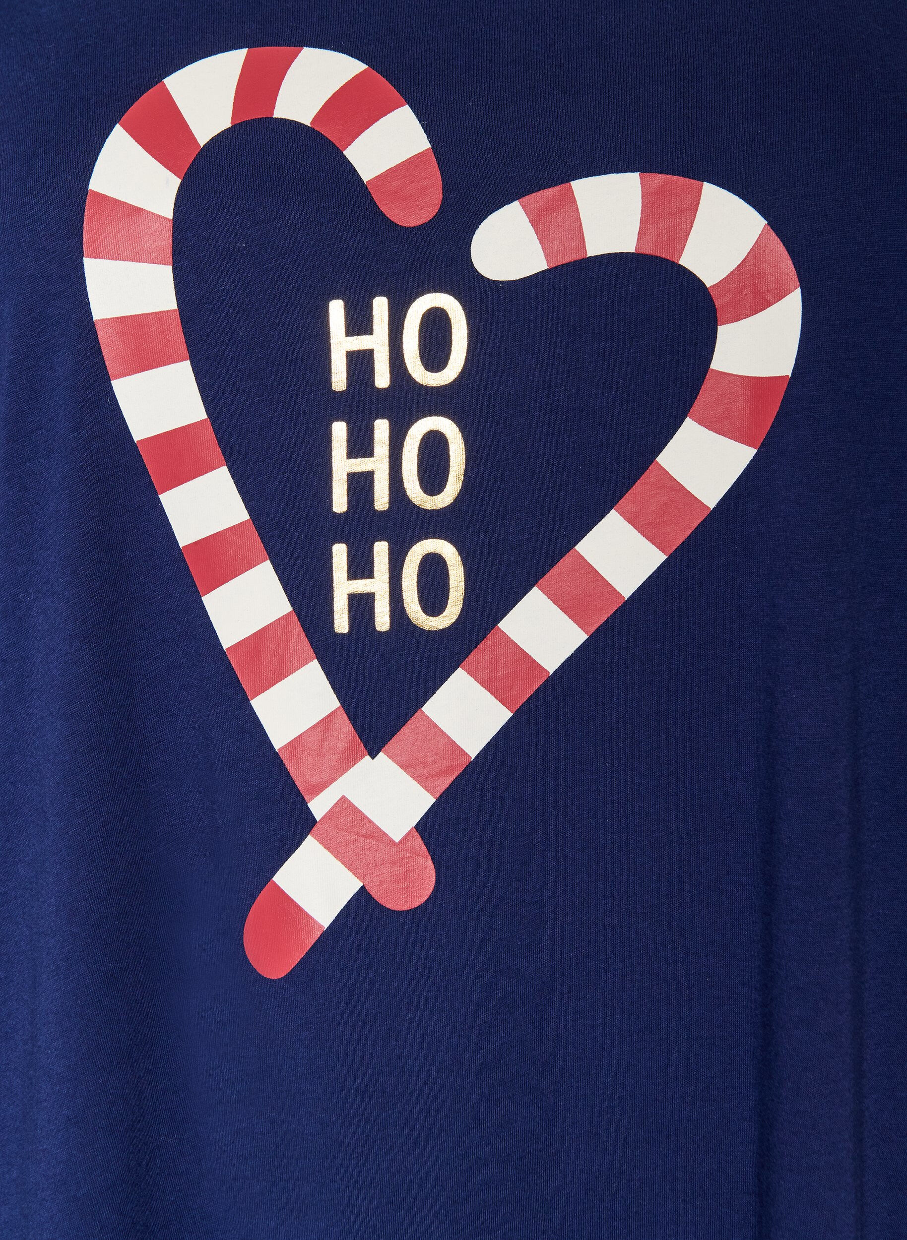 ZizziNachthemd in biologisch katoen met kerstmotief, Blauw, Packshot image number 2