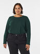Basic jerseyblouse met lange mouwen, Groen, Model image number 0