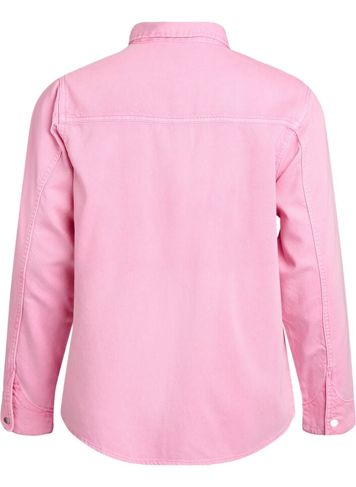 Spijkerblouse met borstzakken, Roze, Packshot image number 1