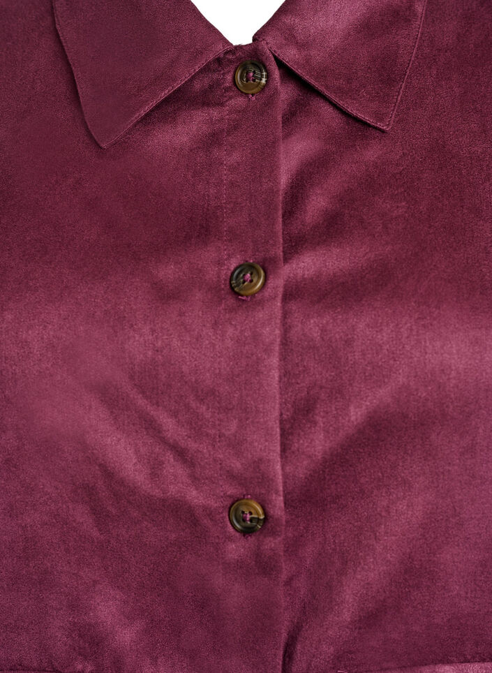 Korte jas van imitatie suède met zakken, Rood, Packshot image number 2