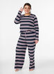 Gestreepte pyjamabroek met wijde pijpen, Blauw, Model image number 1
