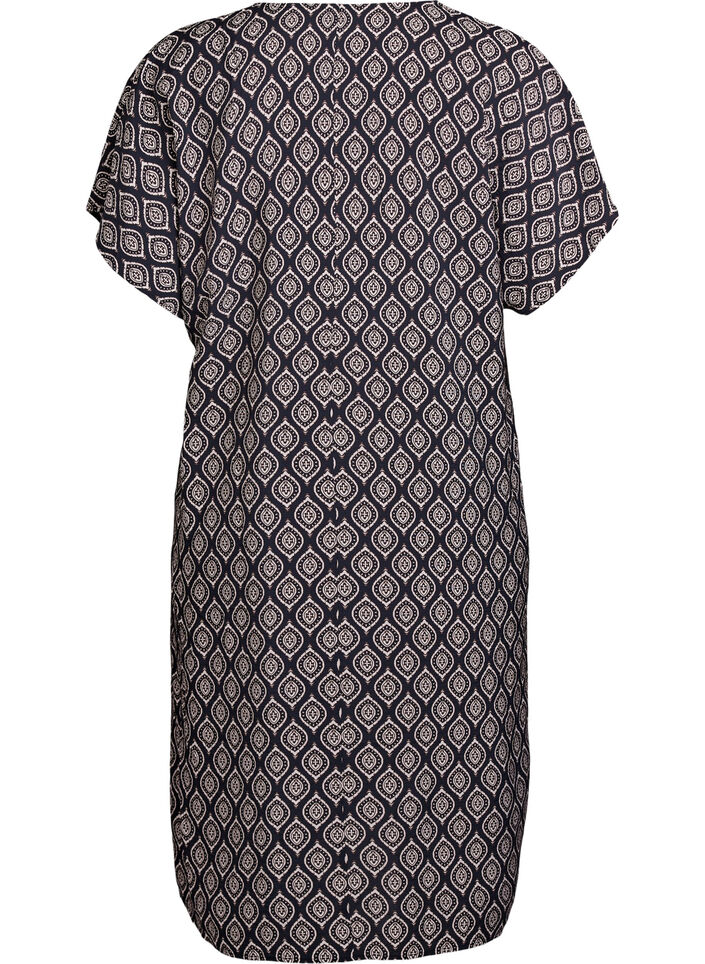Jurk met V-hals van viscose, Blauw, Packshot image number 1