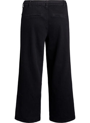 ZizziLosse pasvorm jeans met een elastische tailleband en een trekkoord, Black Wash, Packshot image number 1