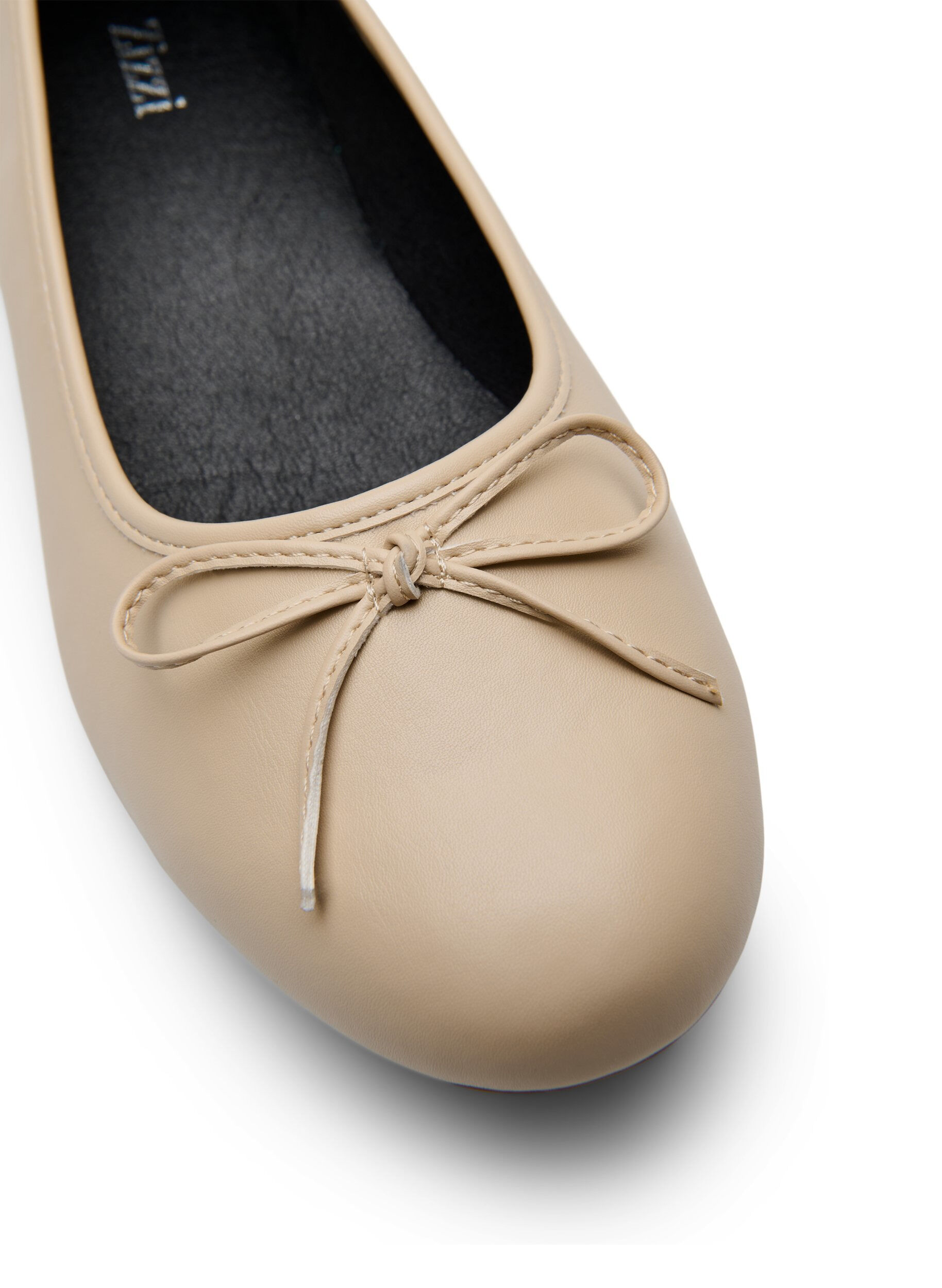 ZizziWide fit - Ballerina's met een strik, Beige, Packshot image number 3