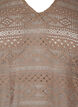 Blouse met gatenpatroon en 3/4 mouwen, Bruin, Packshot image number 2