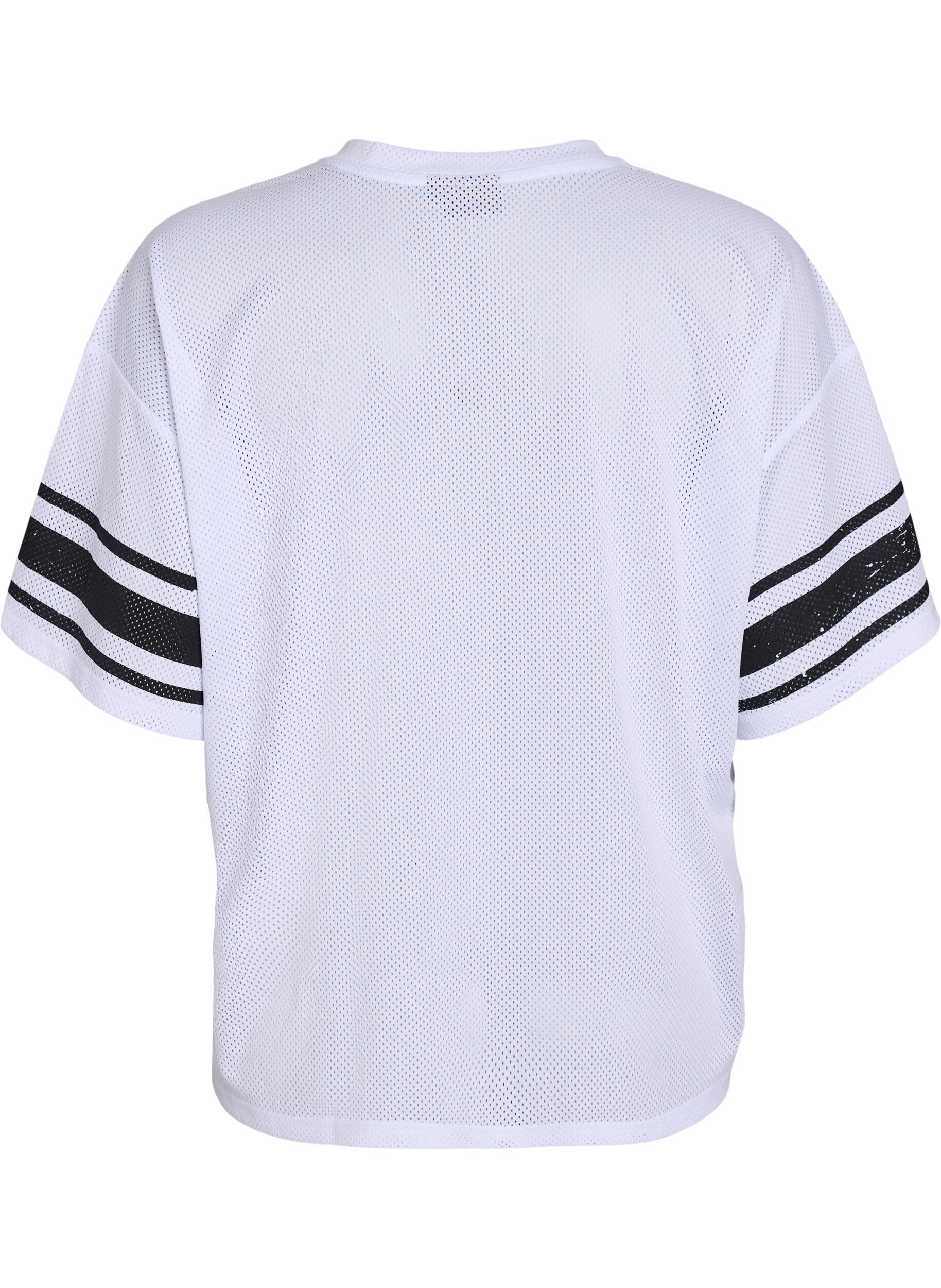 ZizziSporty T-shirt met print aan de voorkant, White, Packshot image number 1