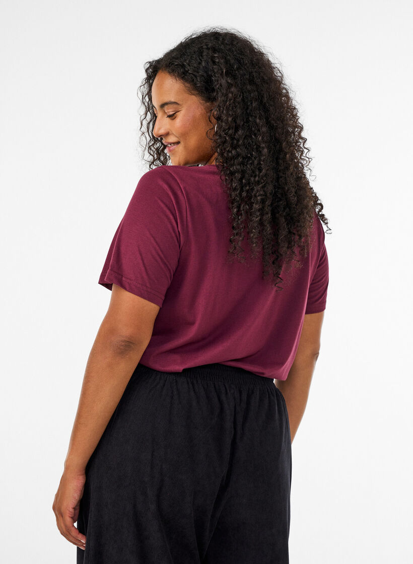 T-shirt met print, Rood, Model image number 2