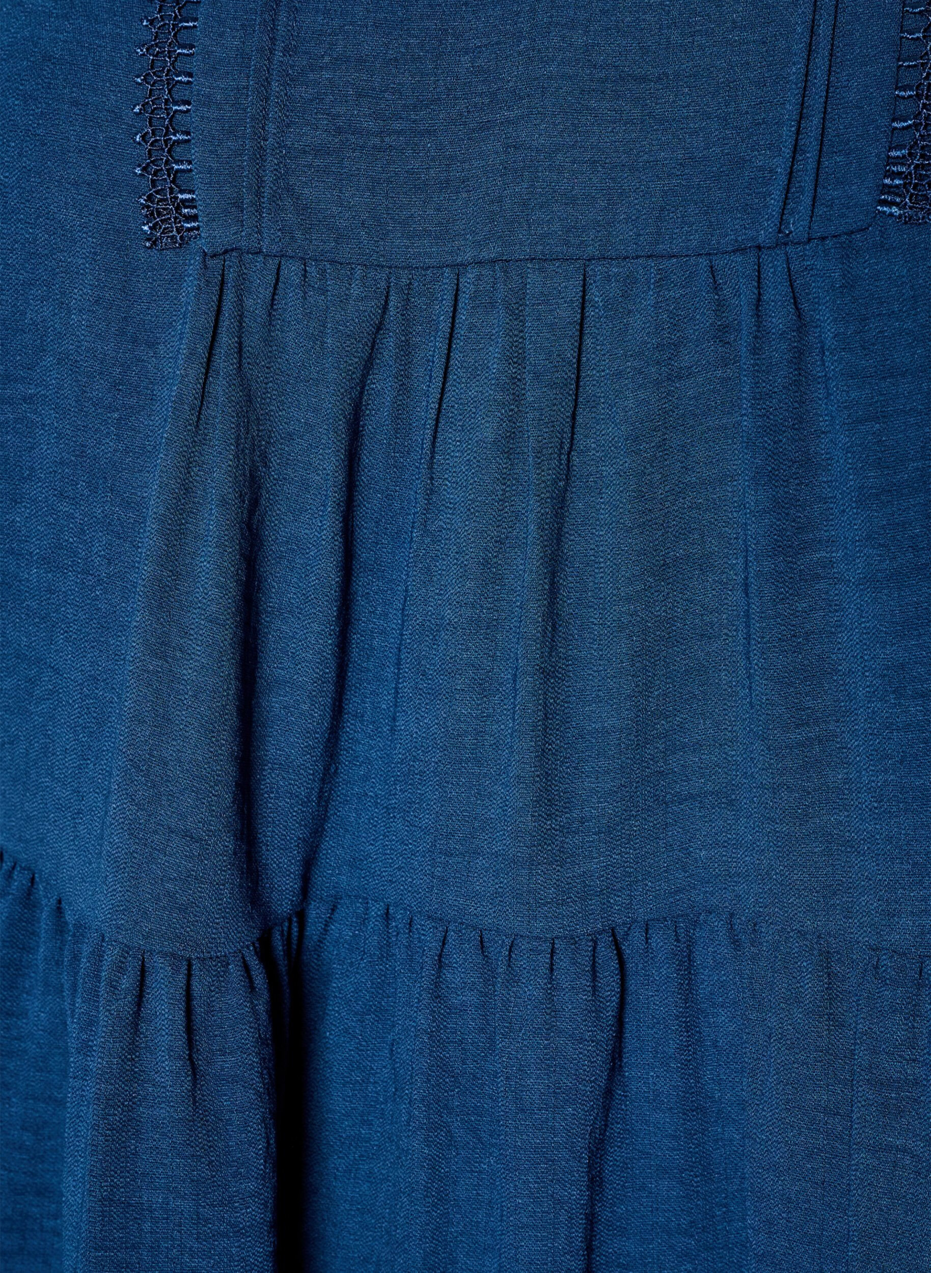 ZizziA-lijn jurk met een empirelijn, Blauw, Packshot image number 2