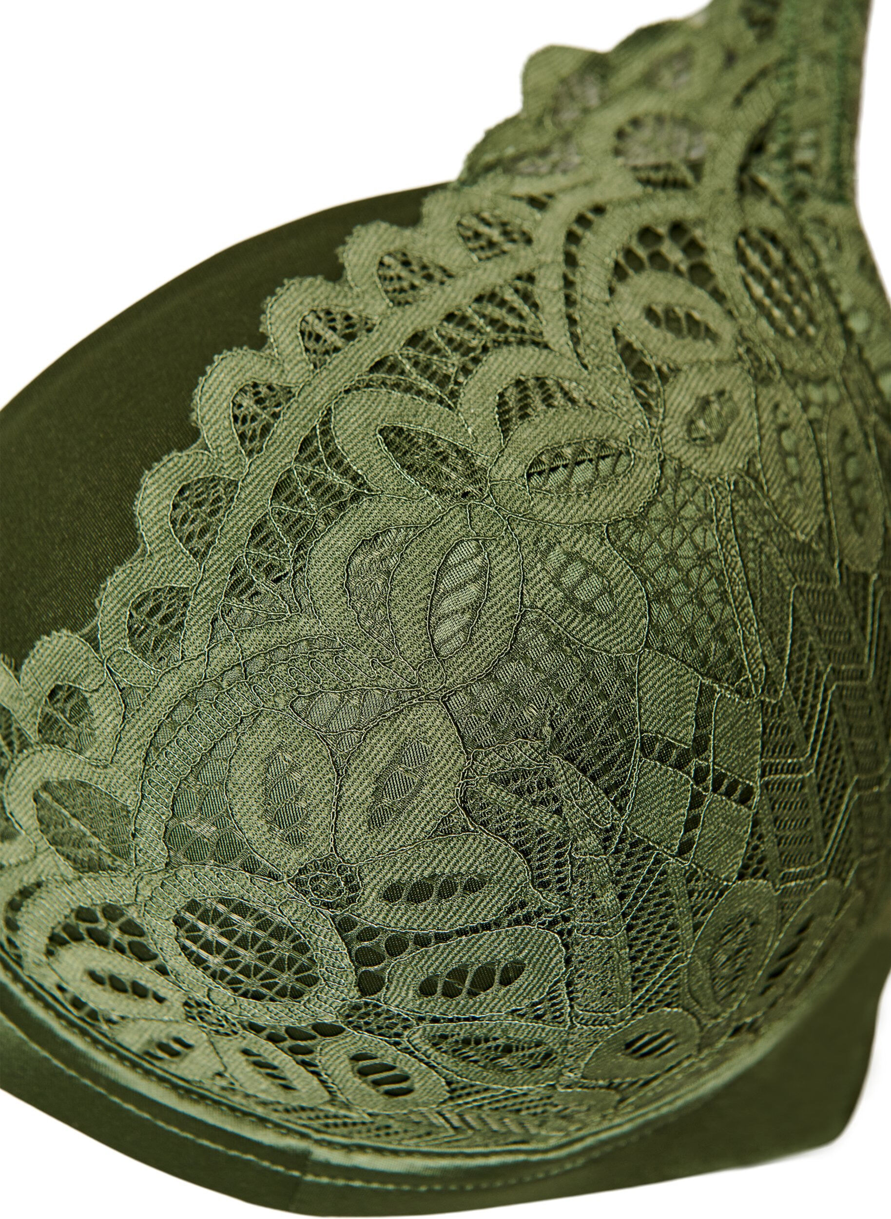 ZizziVoorgevormde beugel-bh met kant, Groen, Packshot image number 2