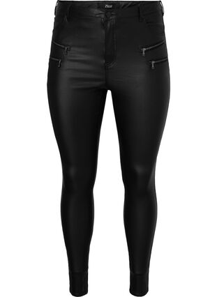 ZizziGecoate Amy jeans met ritsdetail, Zwart, Packshot image number 0