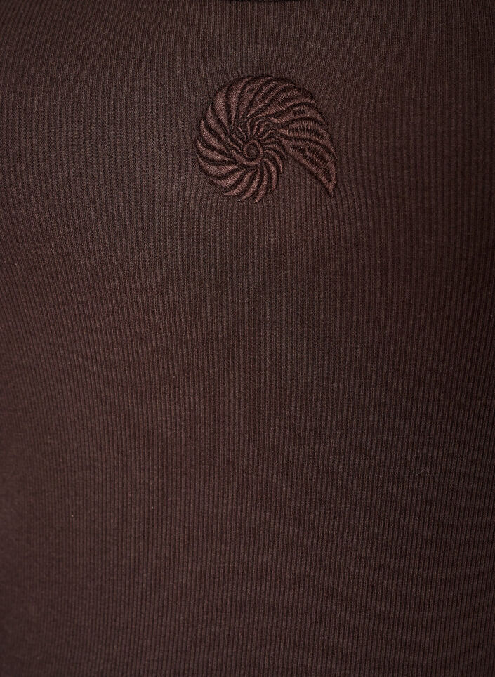 Nauwsluitende top met motief, Bruin, Packshot image number 2
