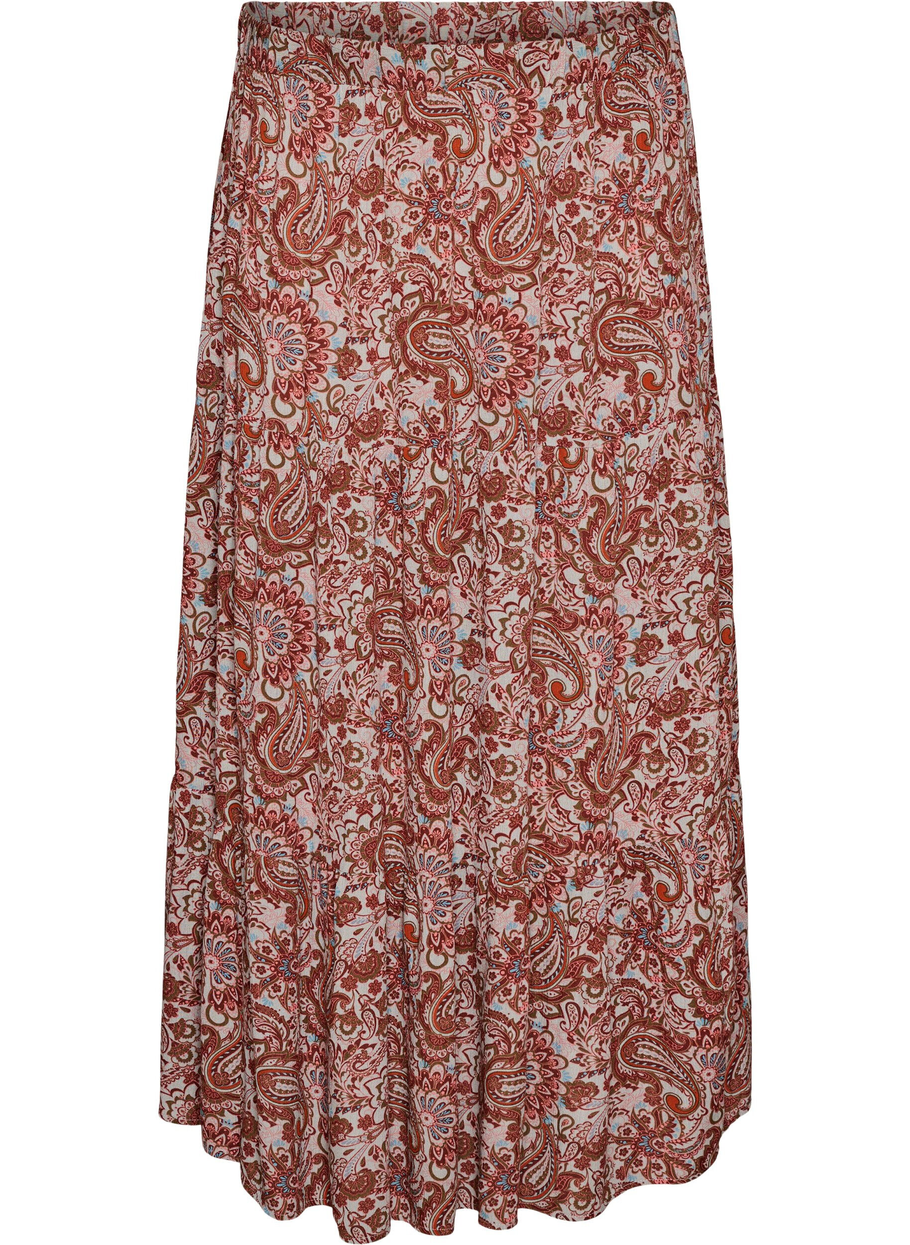 Lange rok met elastiek in de taille
