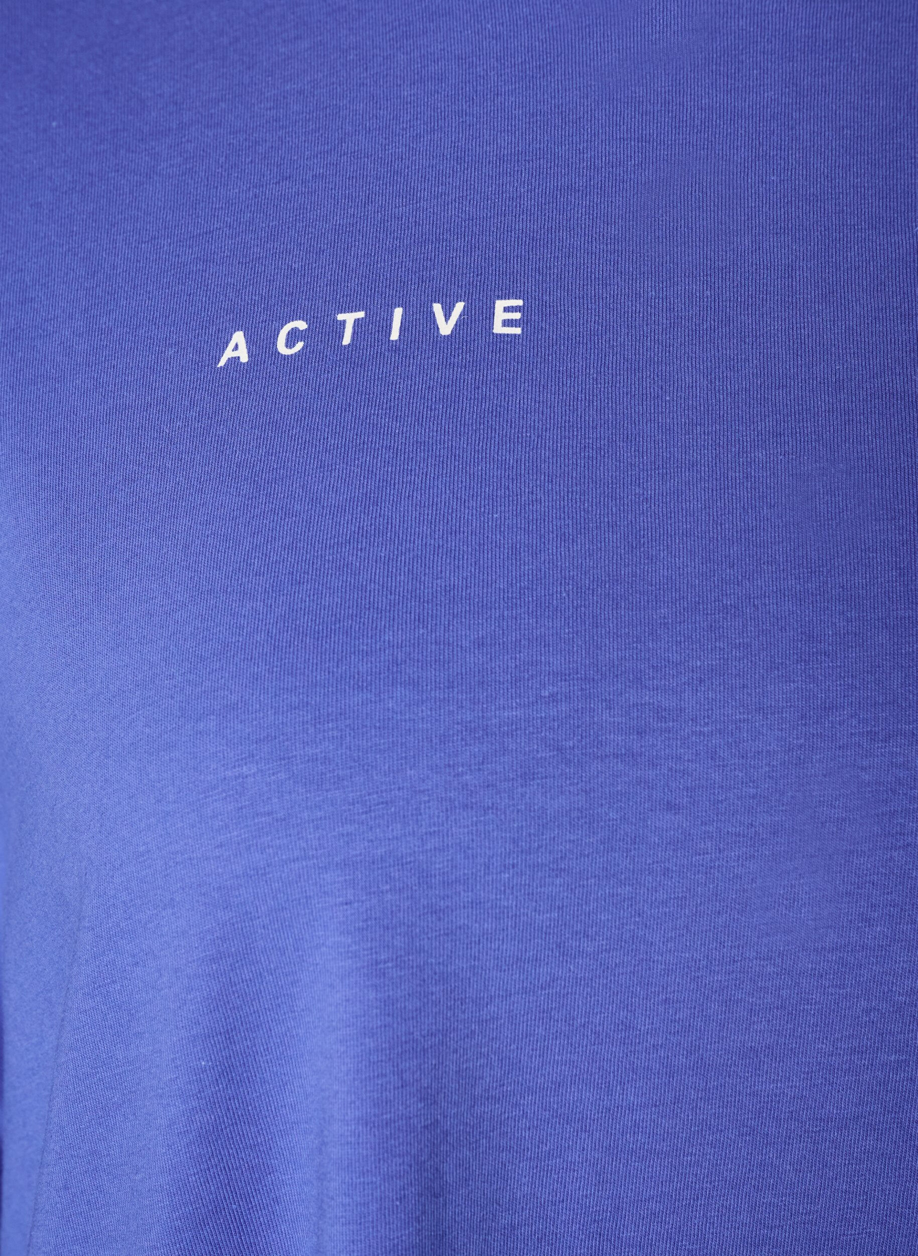 ZizziT-shirt van biologisch katoen met klein frontmotief, Blauw, Packshot image number 3