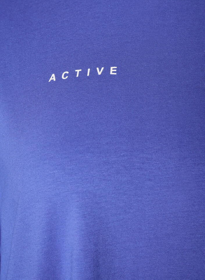 T-shirt van biologisch katoen met klein frontmotief, Blauw, Packshot image number 3