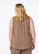 Mouwloze top met kreukeffecten, Bruin, Model image number 2