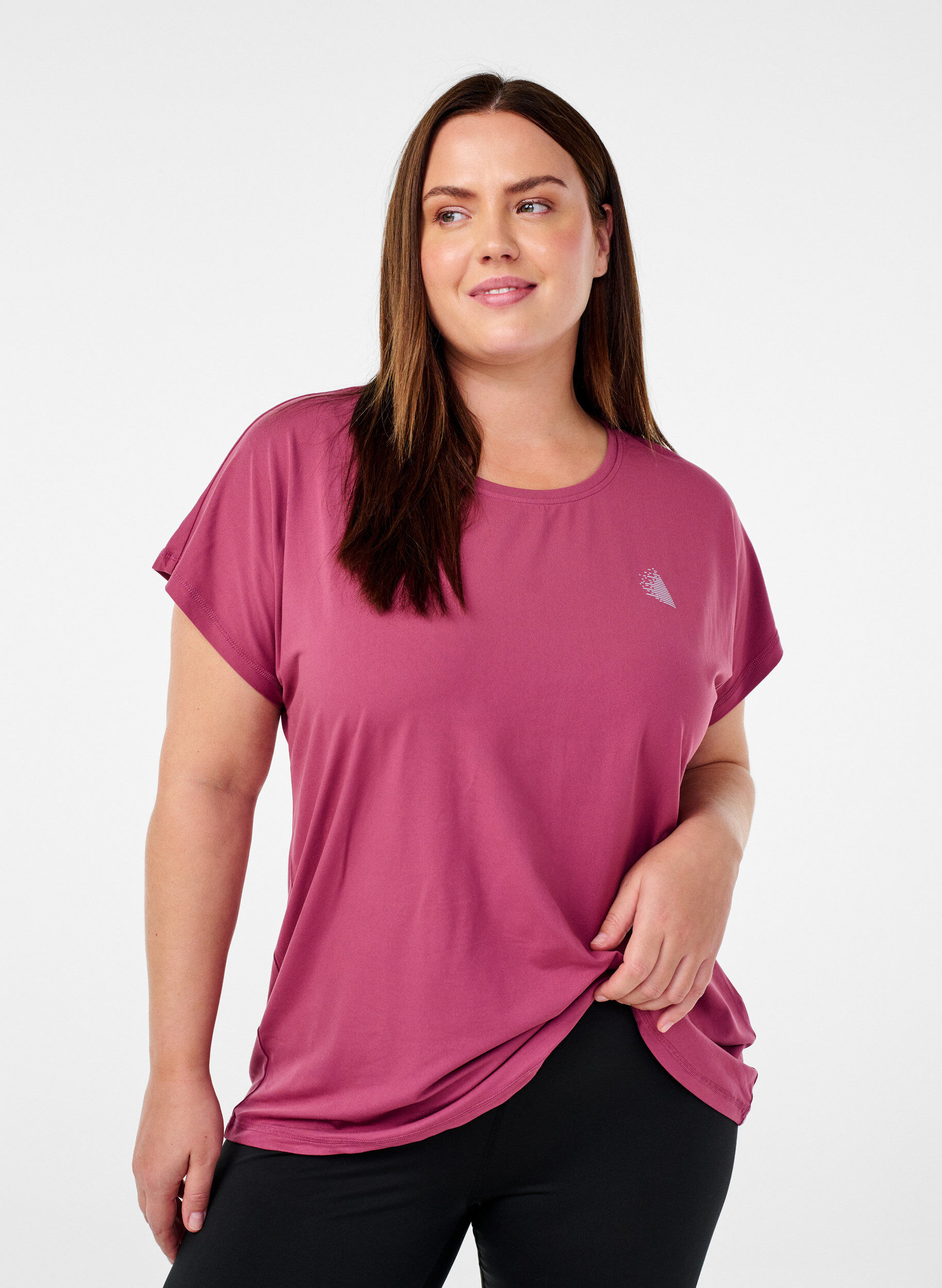 Effen sportshirt, Rood, Model
