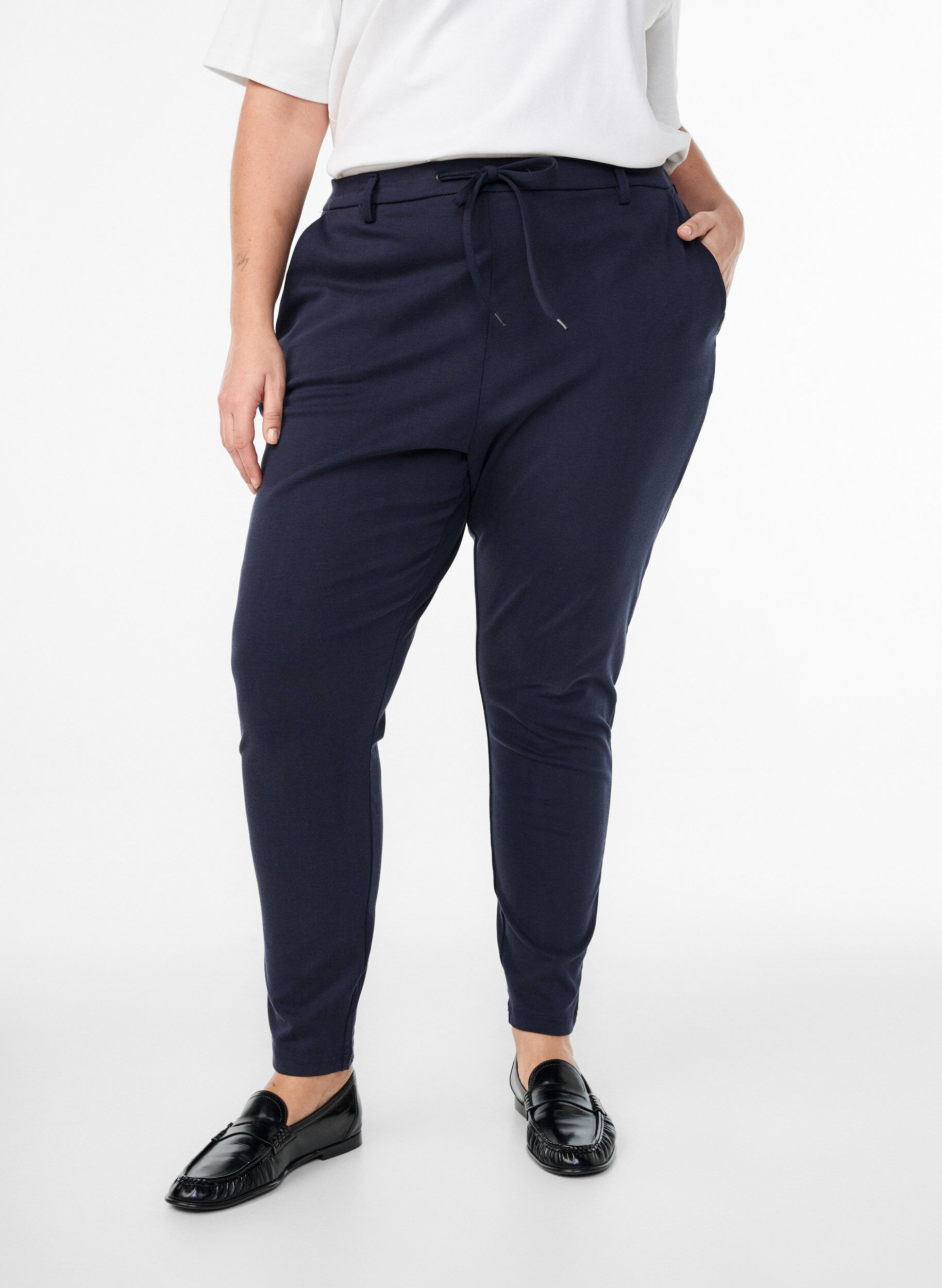 ZizziCropped Maddison broek, Blauw, Model image number 2