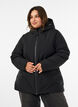 Winterjas met capuchon en verstelbare taille, Zwart, Model image number 0