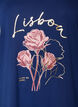 Katoenen T-shirt met V-hals en print aan de voorkant, Blauw, Packshot image number 2