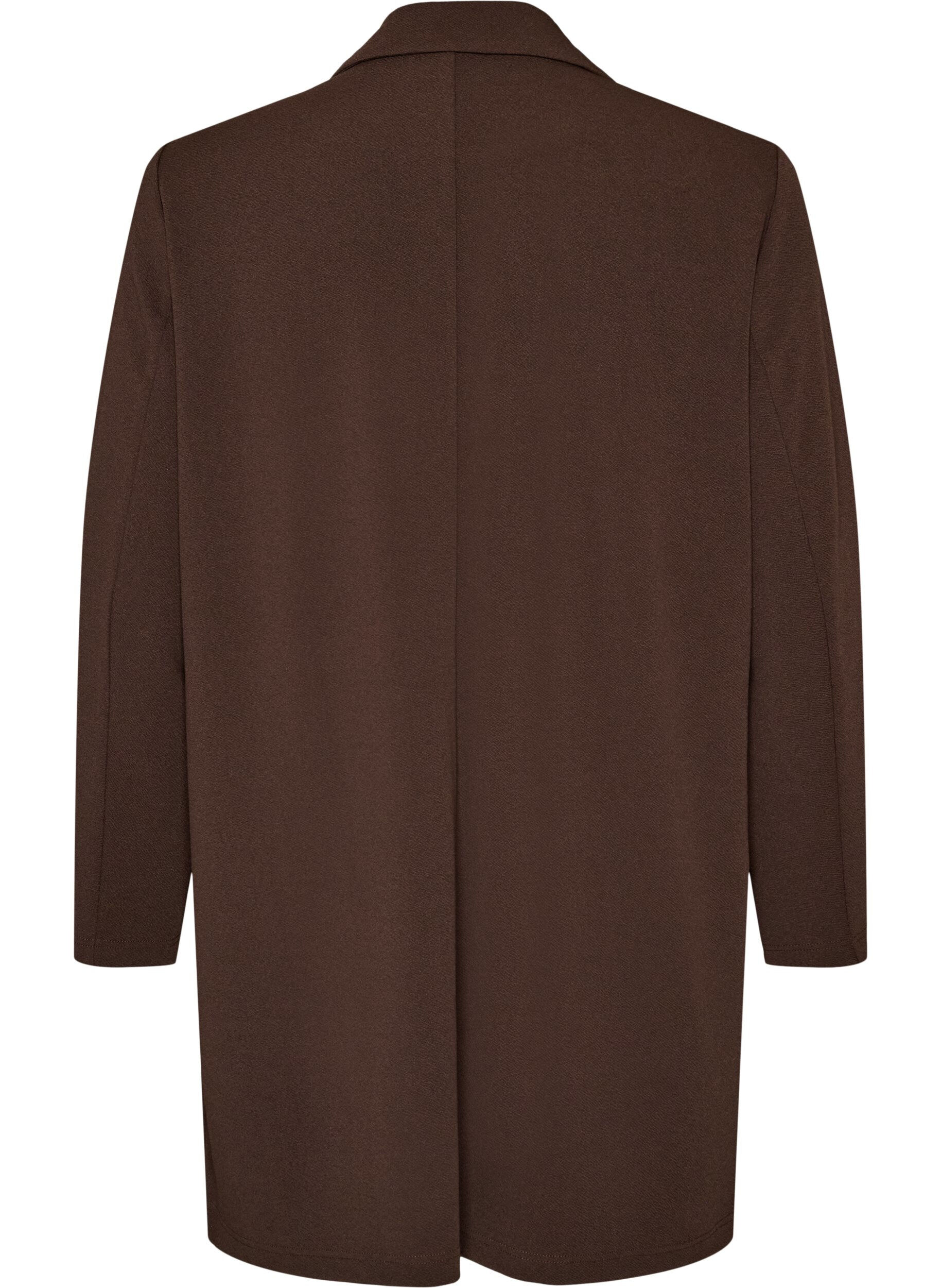 ZizziLange jas met zakken, Bruin, Packshot image number 1