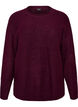 Gebreide blouse met V-vormig geribd patroon en zijsplitjes, Rood, Packshot image number 0