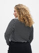 Gestreepte blouse met lange mouwen, Zwart, Model image number 2