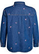 Denim shirt met geborduurde aardbeien, Blauw, Packshot image number 1