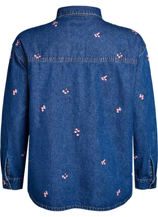 ZizziDenim shirt met geborduurde bloemen, B. D. Pink Flower, Packshot image number 1