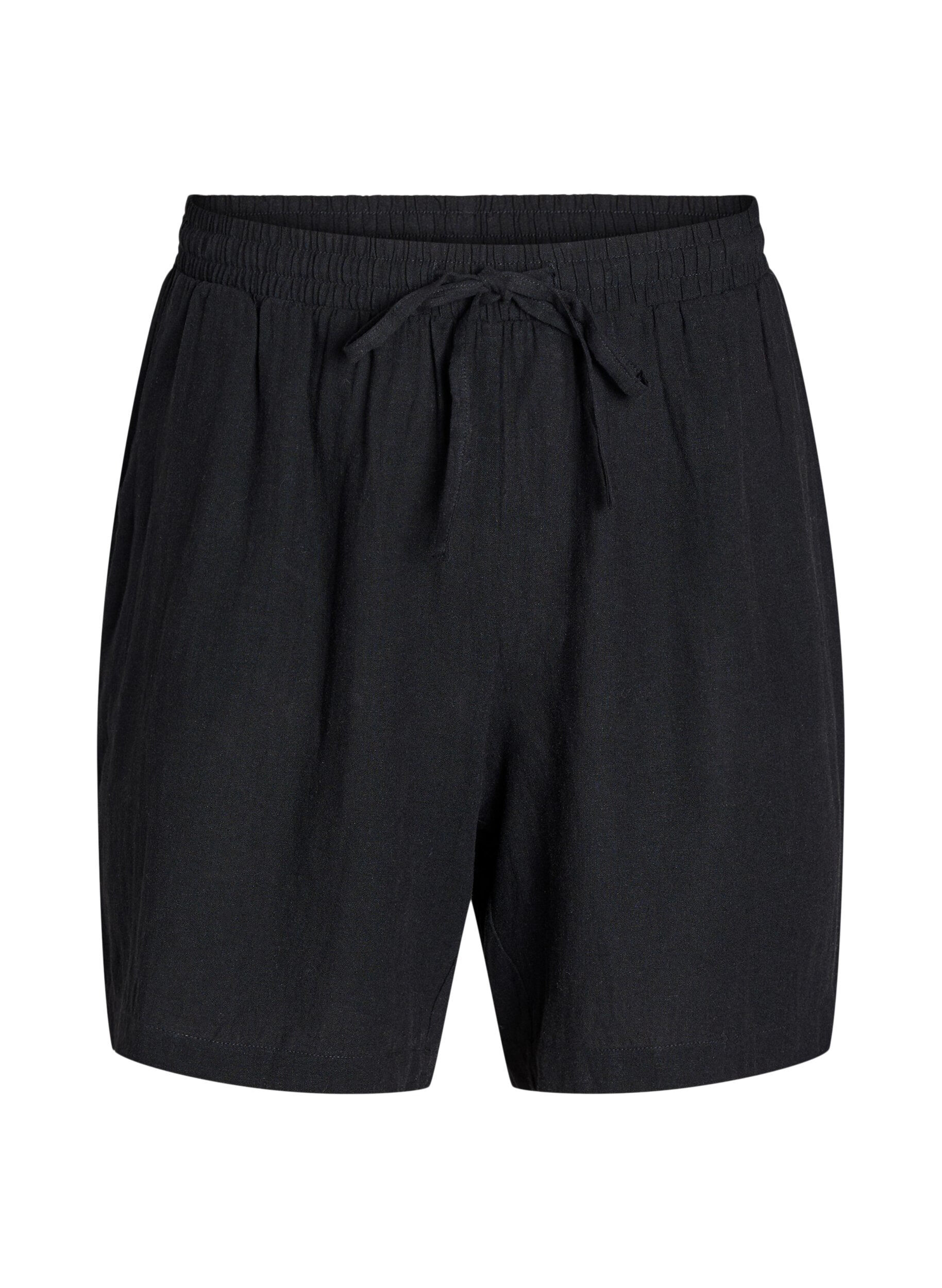Losse shorts van linnen en viscose