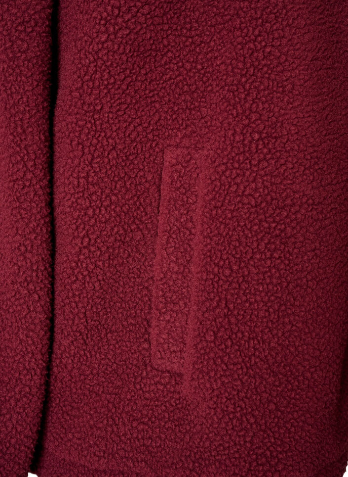 Teddyjas met broderie anglaise rand en hoge kraag, Rood, Packshot image number 3