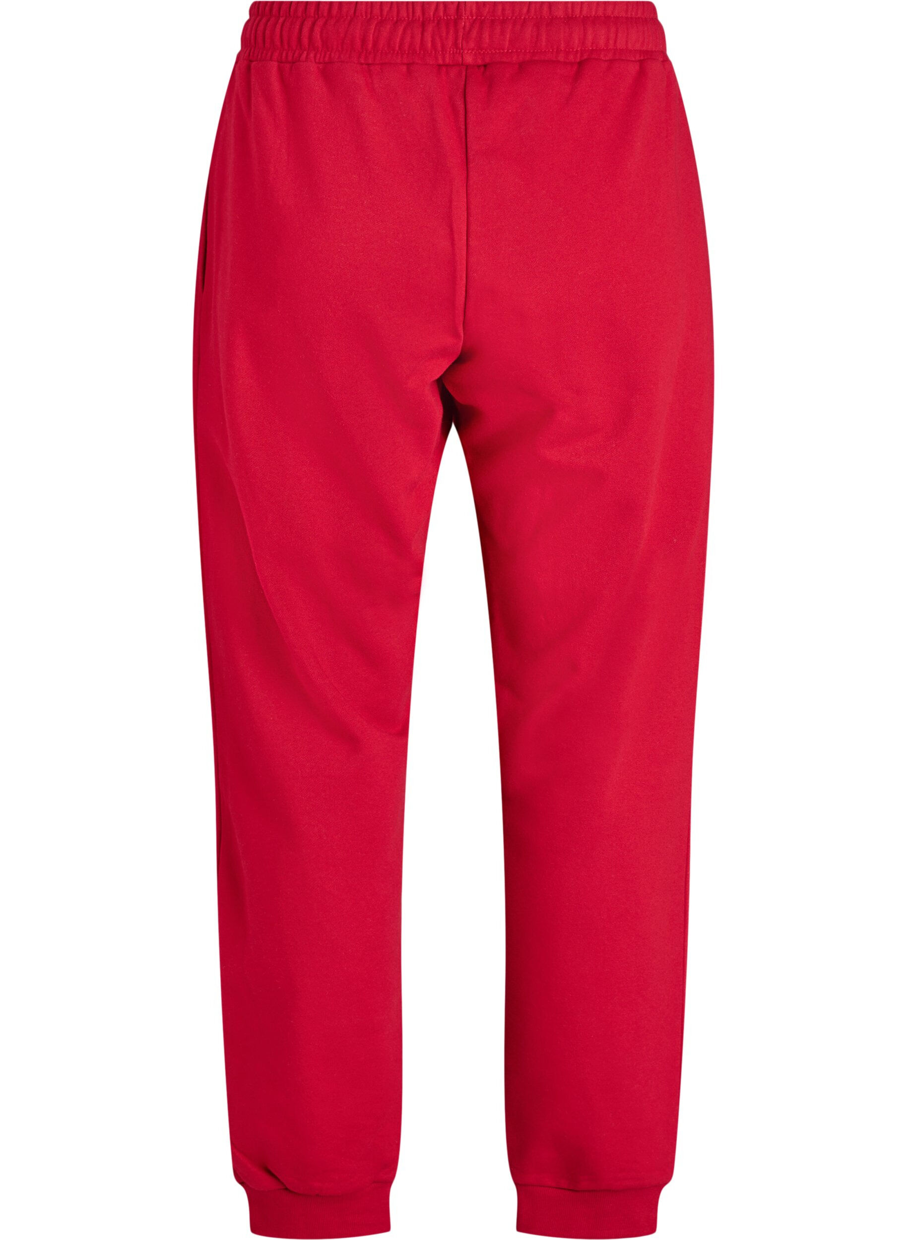 ZizziSweatpants met hoge taille, Rood, Packshot image number 1