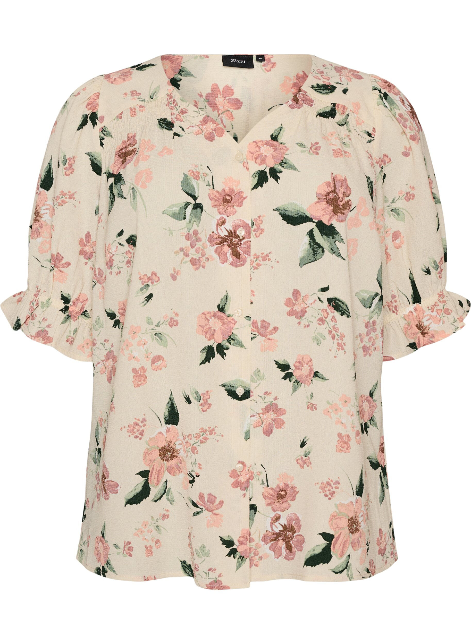 Shirtblouse met 1/2 mouwen