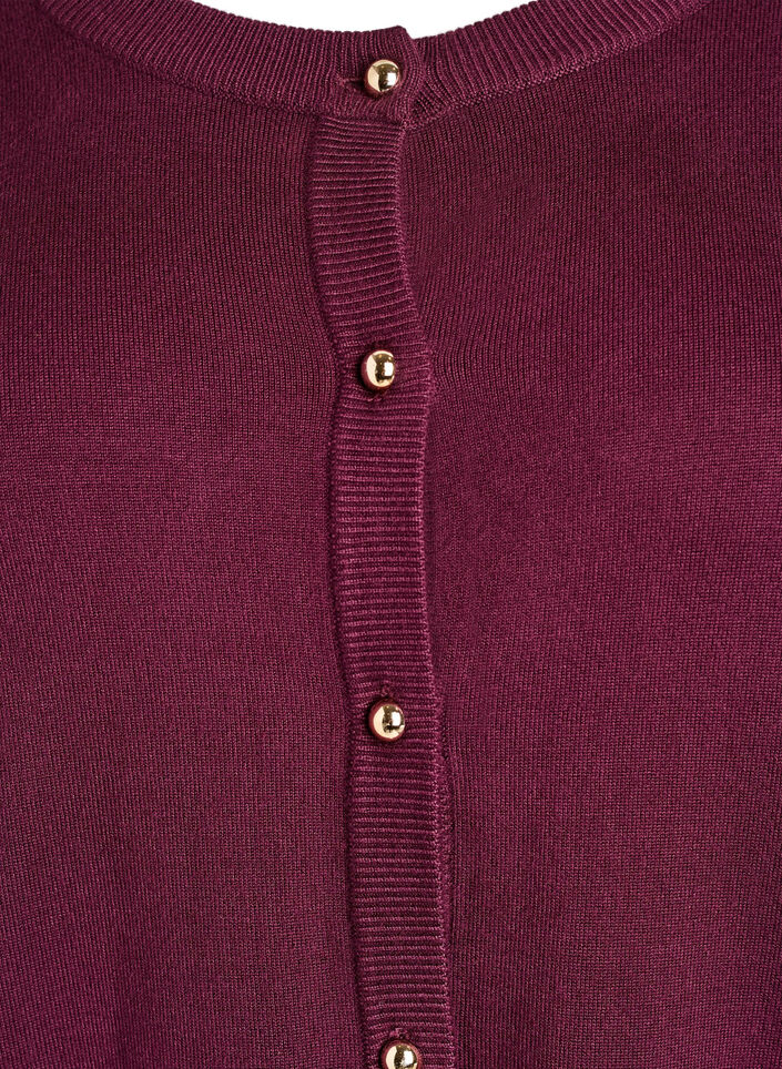 Fijngebreide cardigan met bolknopen, Rood, Packshot image number 2