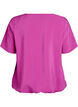Blouse met korte mouwen en elastische zoom, Roze, Packshot image number 1
